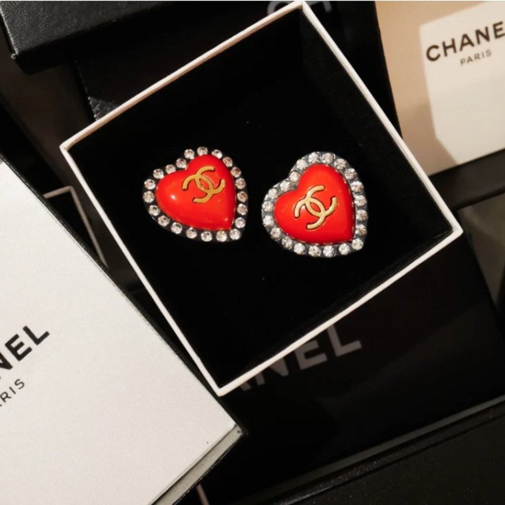 Chanel 1995 SS Heart crystal earrings - Picture 5 of 14